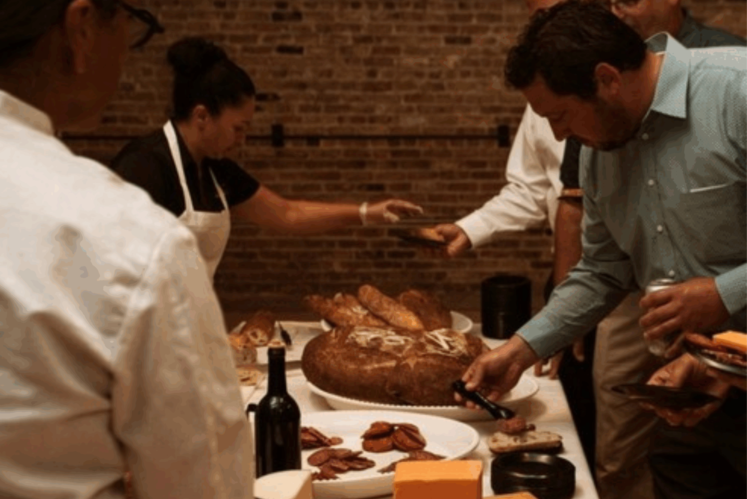 serving table at catered event